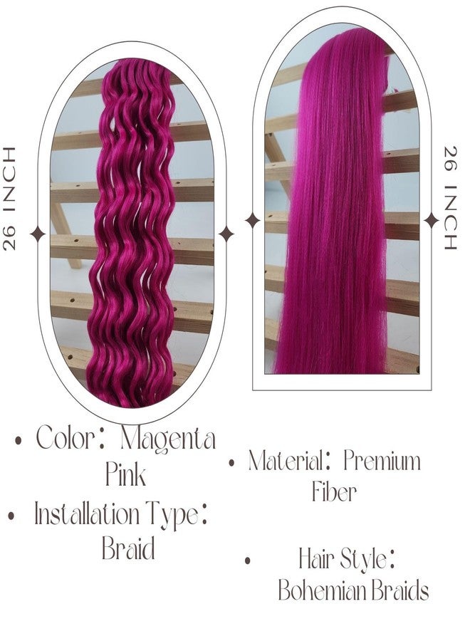 Leticia Magenta Braiding Hair Pre stretched for Boho Braids Boho Braiding Hair with Boho Curls - Image 4